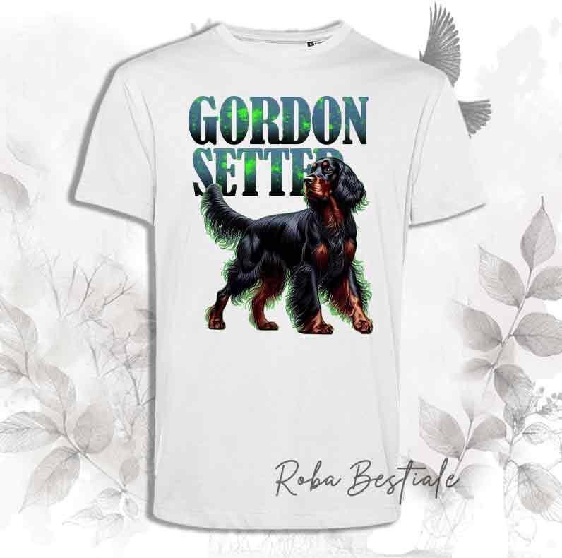 T-Shirt WILD HUNTERS - SETTER GORDON - Bianca con scritta in colore a scelta - dalla XS alla 5XL