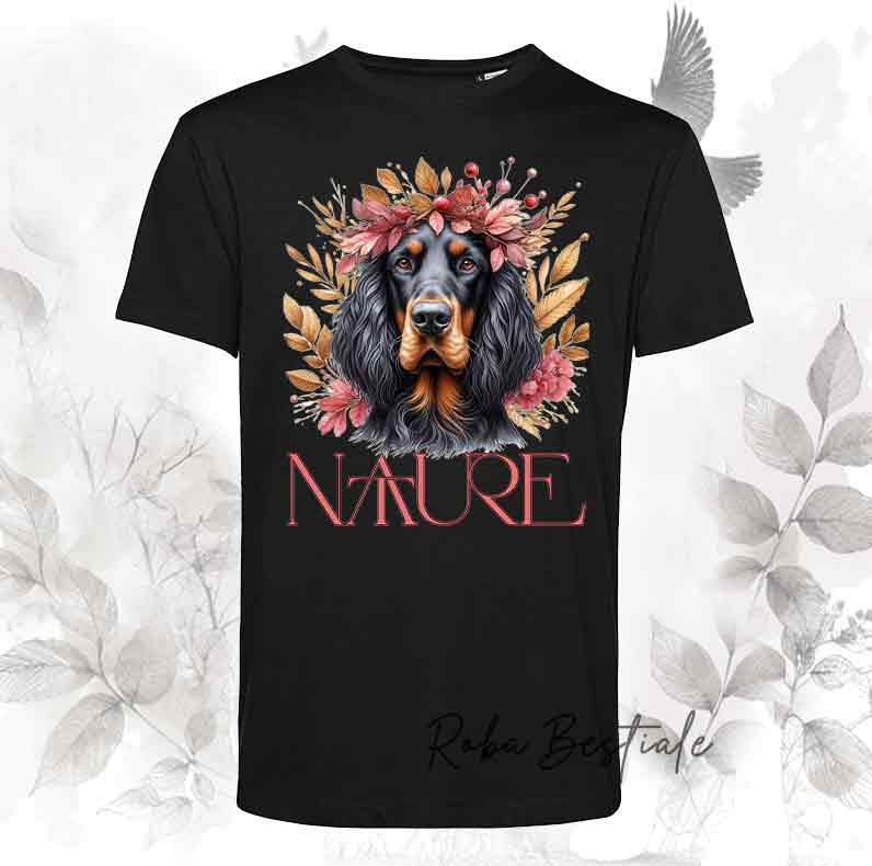 T-Shirt NATURE - SETTER GORDON - Nera o Bianca - Uomo o Donna, dalla XS alla 5XL