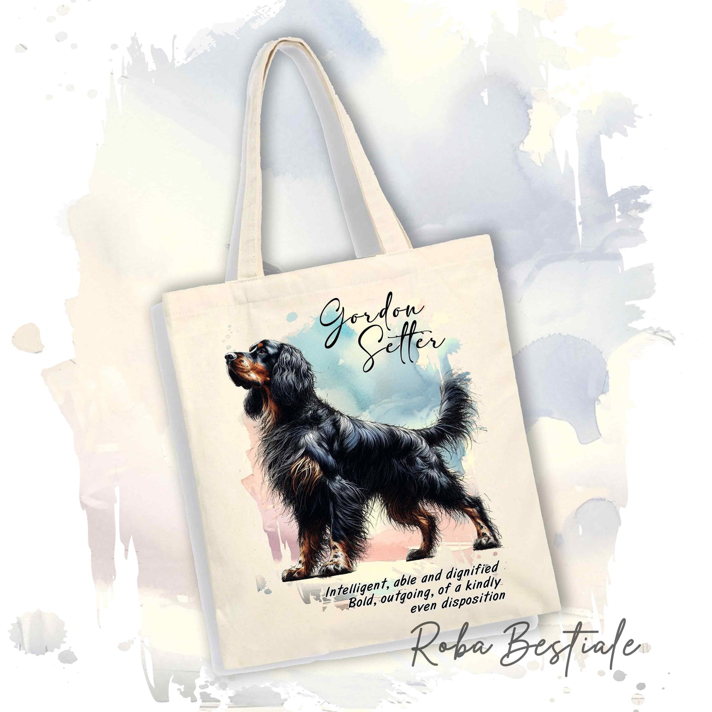 Shopper BEHAVIOR - SETTER GORDON - Standard FCI - Diversi colori disponibili, 100% Cotone
