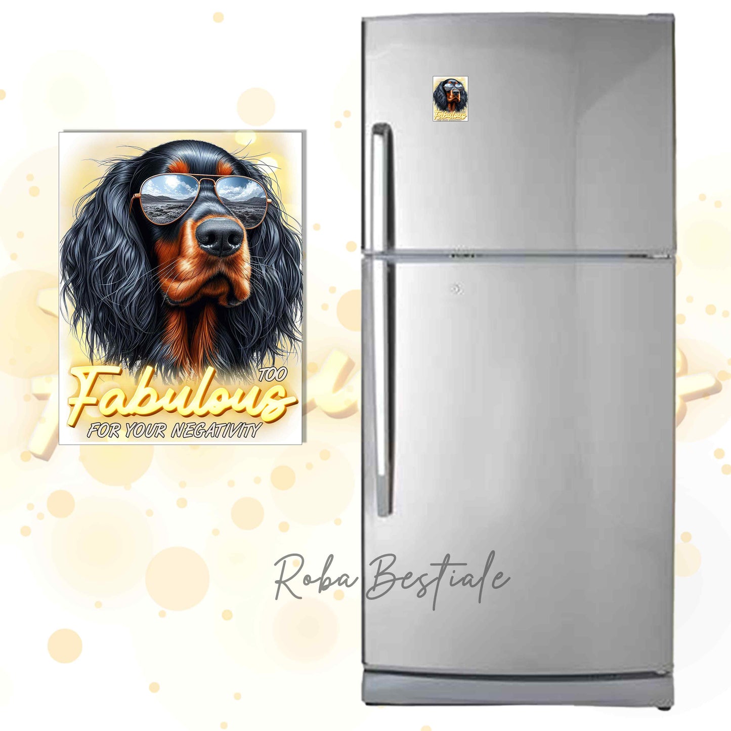 Calamita TOO FABULOUS - SETTER GORDON - in MDF - 7x5 cm