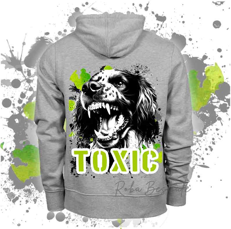 Felpa TOXIC - SETTER INGLESE - Unisex - Grigia - dalla XS alla 3XL
