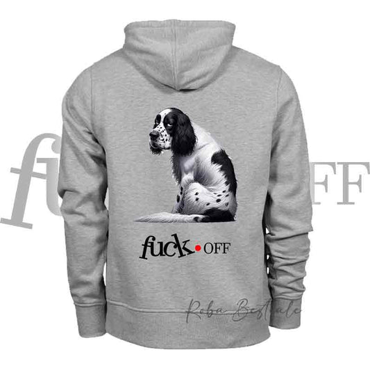 Felpa FU**K OFF - SETTER INGLESE Blue Belton - Unisex - Nera o Grigia - dalla XS alla 3XL