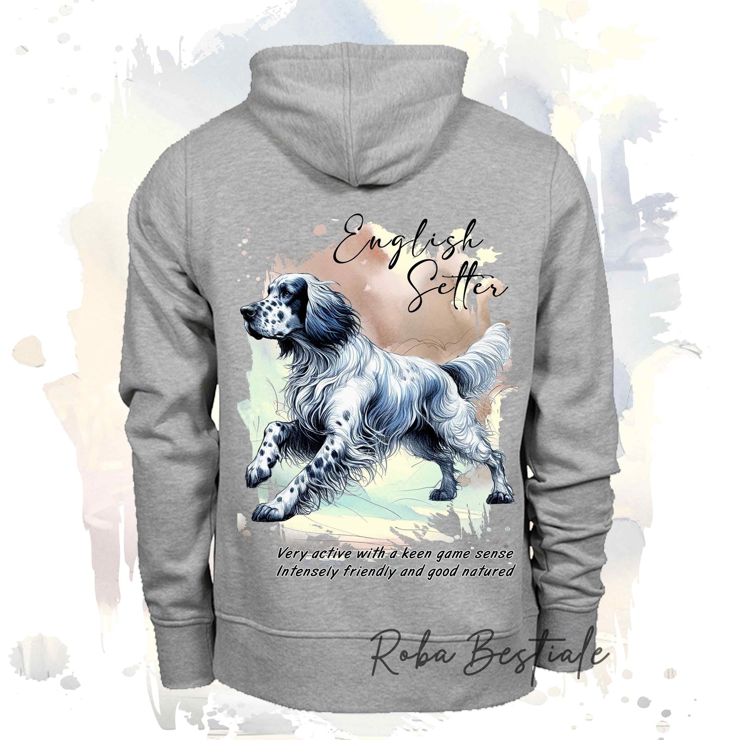 Felpa BEHAVIOR - SETTER INGLESE Blue Belton - Standard FCI - Unisex - Grigia - dalla XS alla 3XL