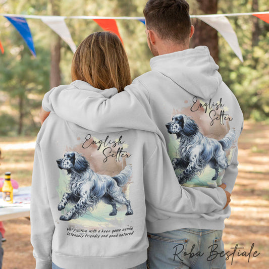 Felpa BEHAVIOR - SETTER INGLESE Blue Belton - Standard FCI - Unisex - Grigia - dalla XS alla 3XL