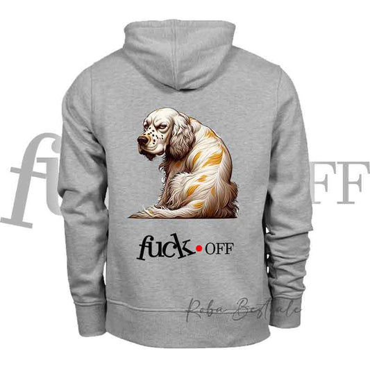 Felpa FU**K OFF - SETTER INGLESE Lemon Belton - Unisex - Nera o Grigia - dalla XS alla 3XL