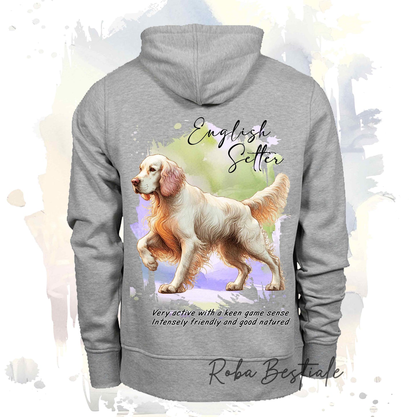 Felpa BEHAVIOR - SETTER INGLESE Orange Belton - Standard FCI - Unisex - Grigia - dalla XS alla 3XL