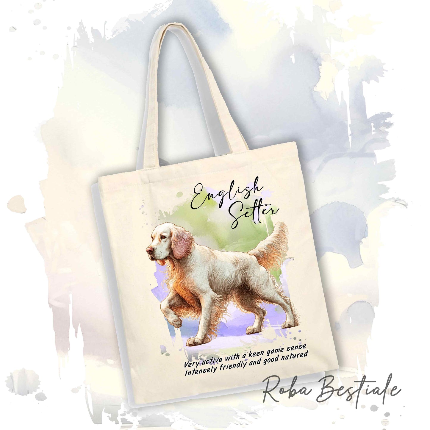 Shopper BEHAVIOR - SETTER INGLESE Orange Belton - Standard FCI - Diversi colori disponibili, 100% Cotone