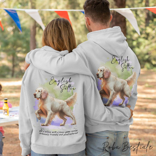 Felpa BEHAVIOR - SETTER INGLESE Orange Belton - Standard FCI - Unisex - Grigia - dalla XS alla 3XL
