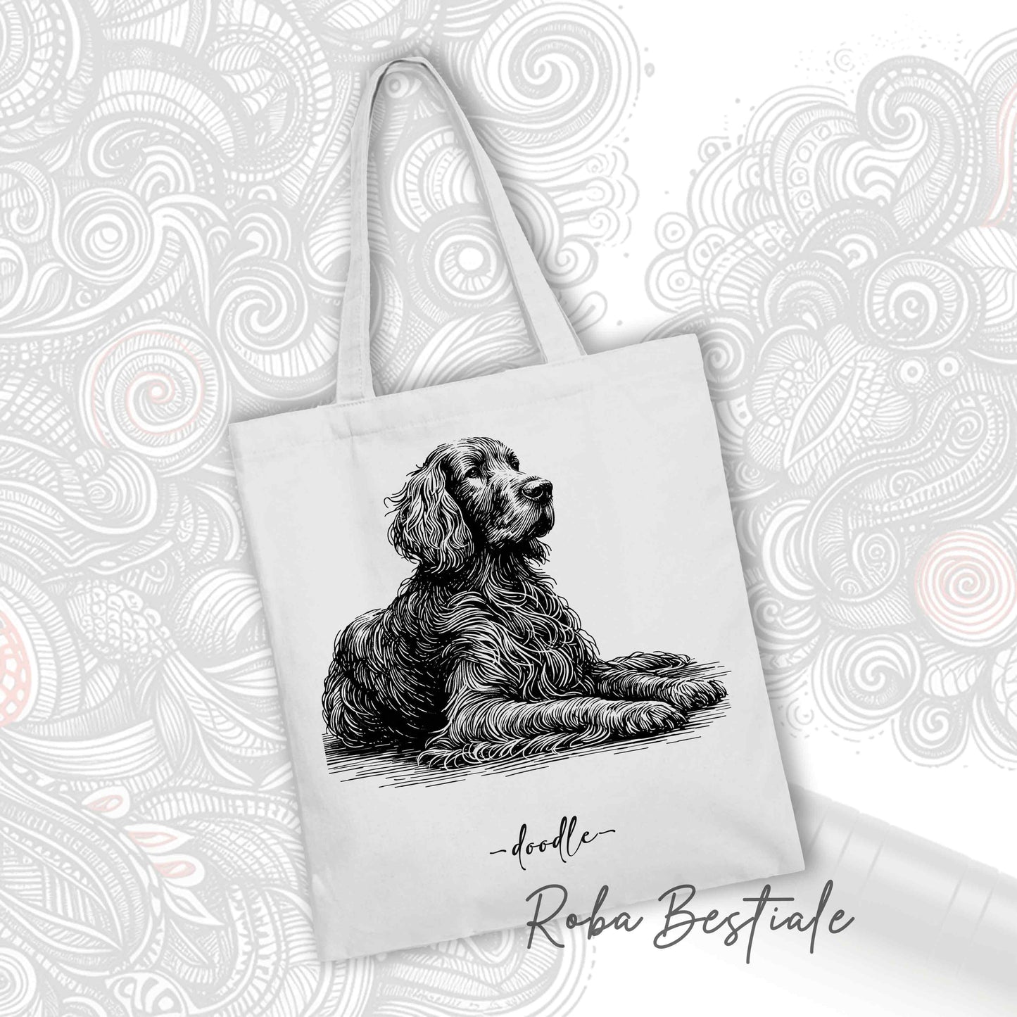 DOODLE Elegance Shopper - IRISH SETTER - Various colors available, 100% Cotton