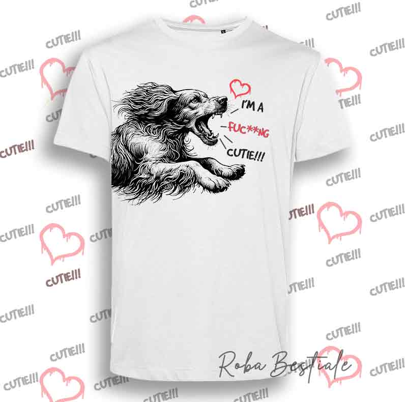 T-Shirt I'M A FUC**NG CUTIE - SETTER IRLANDESE - Uomo o Donna - dalla XS alla 5XL