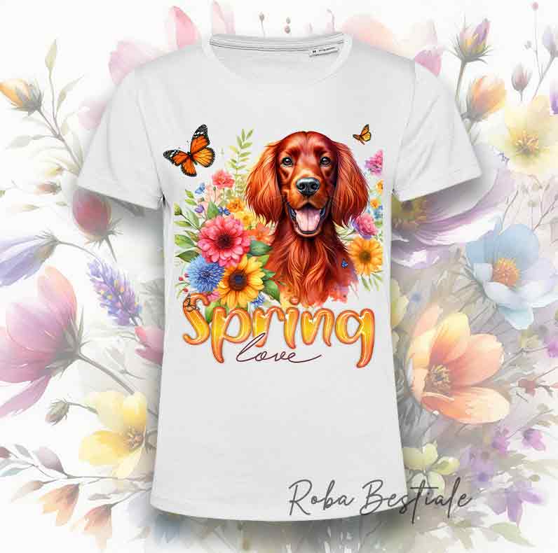 T-Shirt SPRING LOVE - SETTER IRLANDESE