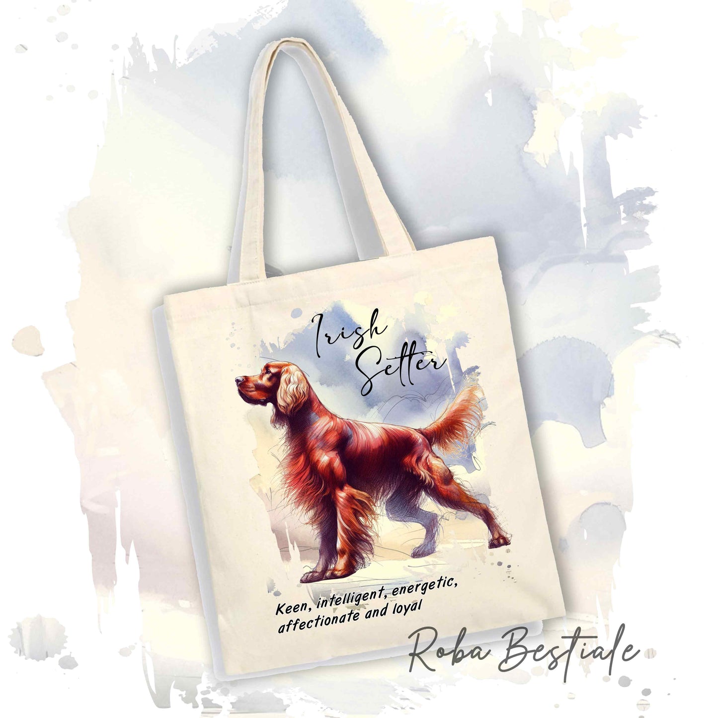 Shopper BEHAVIOR - SETTER IRLANDESE Rosso - Standard FCI - Diversi colori disponibili, 100% Cotone