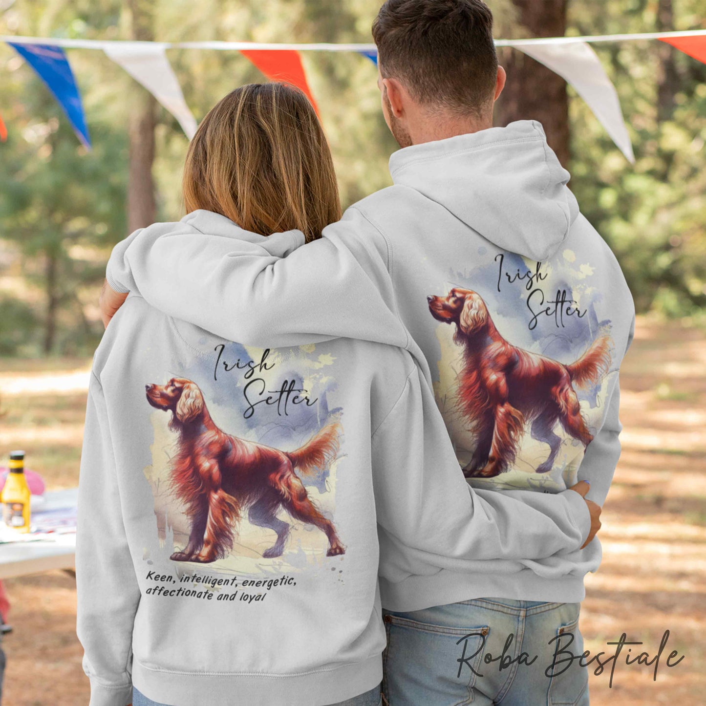 Felpa BEHAVIOR - SETTER IRLANDESE Rosso - Standard FCI - Unisex - Grigia - dalla XS alla 3XL