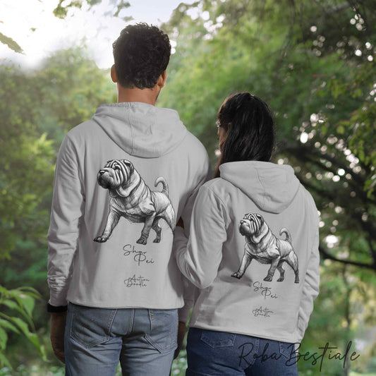 Felpa ACTION DOODLE - SHAR PEI 1 - Unisex - Grigia - dalla XS alla 3XL