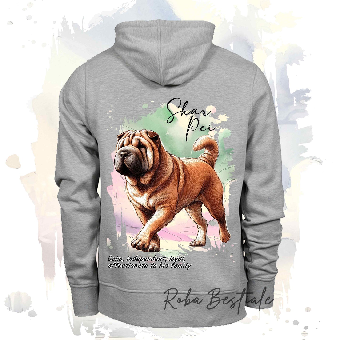 Felpa BEHAVIOR - SHAR PEI Fulvo - Standard FCI - Unisex - Grigia - dalla XS alla 3XL