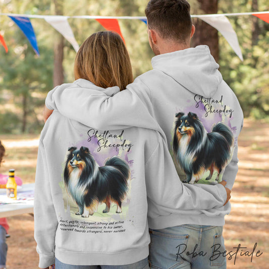 Felpa BEHAVIOR - SHETLAND SHEEPDOG Black Tricolor - Standard FCI - Unisex - Grigia - dalla XS alla 3XL