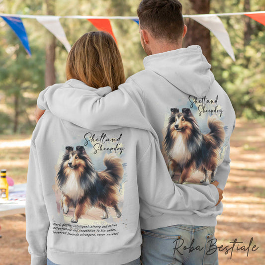 Felpa BEHAVIOR - SHETLAND SHEEPDOG Fulvo Zibellino - Standard FCI - Unisex - Grigia - dalla XS alla 3XL