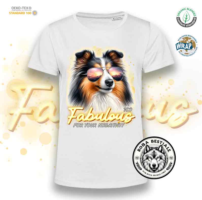 TOO FABULOUS T-Shirt - SHETLAND SHEEPDOG Black Tricolor
