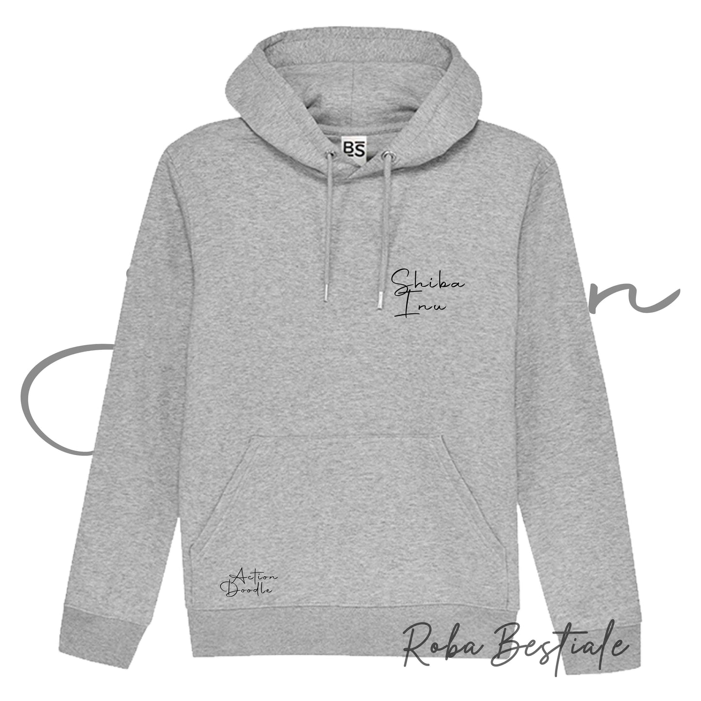 Felpa ACTION DOODLE - SHIBA INU 1 - Unisex - Grigia - dalla XS alla 3XL