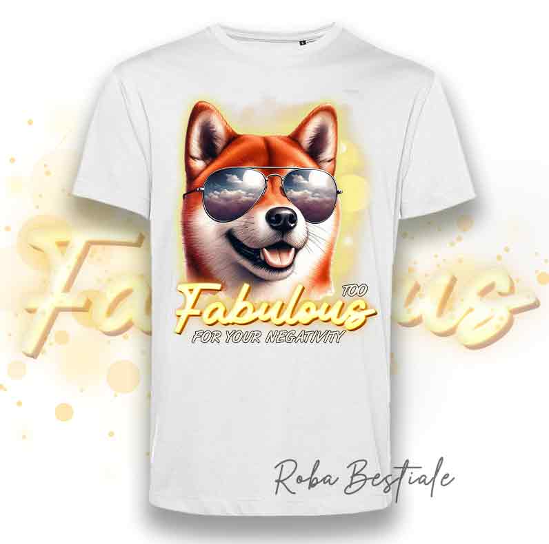 T-Shirt TOO FABULOUS - SHIBA INU Rosso