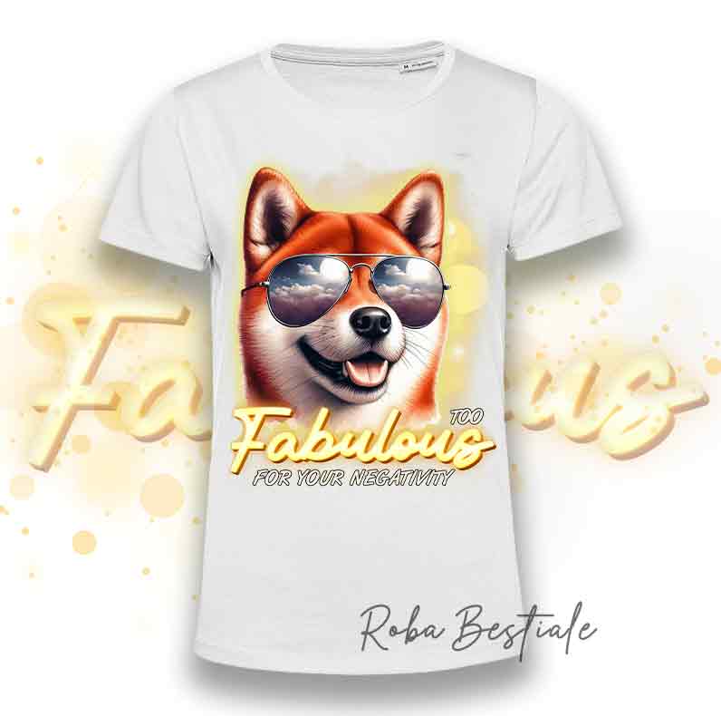T-Shirt TOO FABULOUS - SHIBA INU Rosso