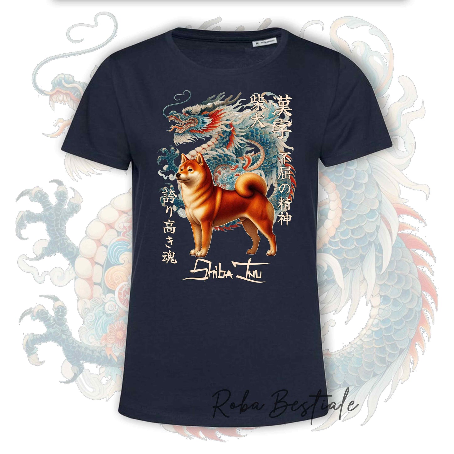T-Shirt JAPAN STYLE "DRAGON" - SHIBA INU Rosso - da DONNA, in tanti colori! Dalla XS alla 3XL