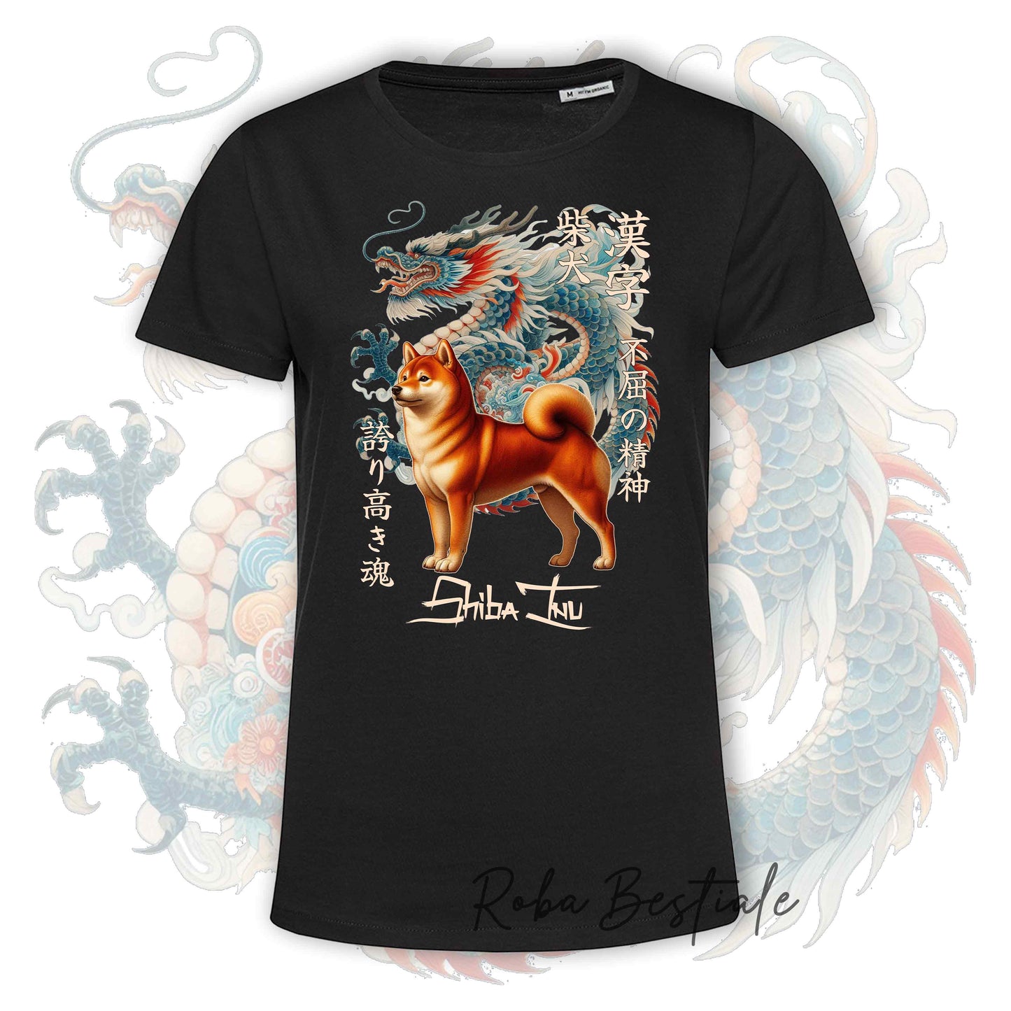 T-Shirt JAPAN STYLE "DRAGON" - SHIBA INU Rosso - da DONNA, in tanti colori! Dalla XS alla 3XL