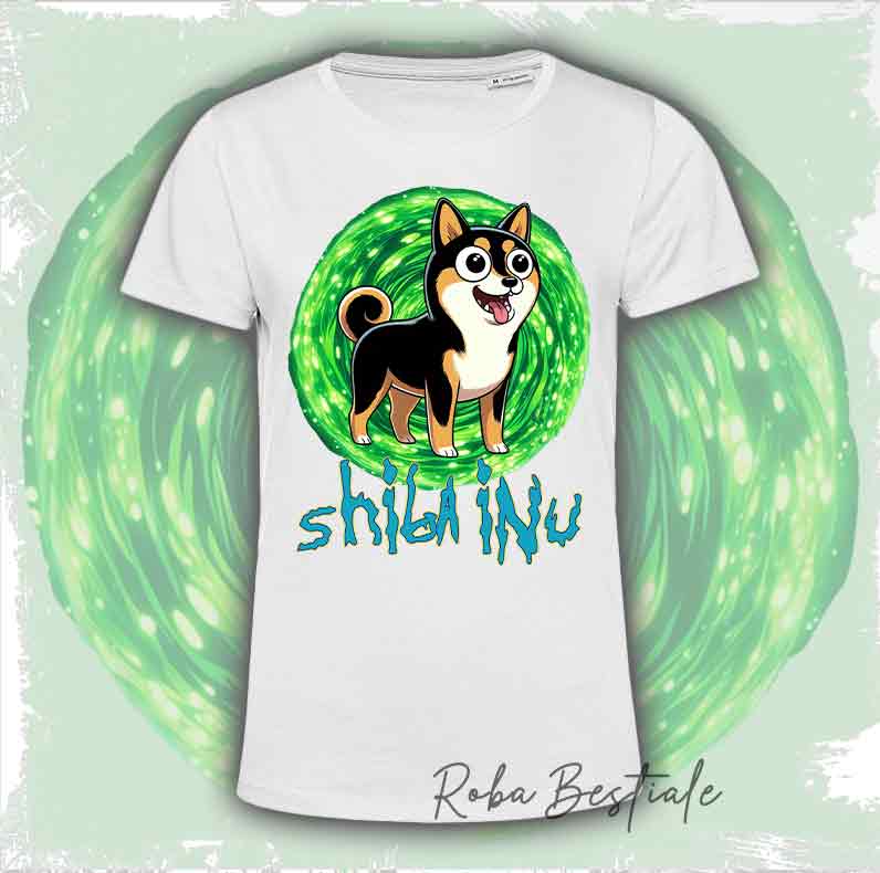 RICK & MORTY T-Shirt - SHIBA INU Black & Tan