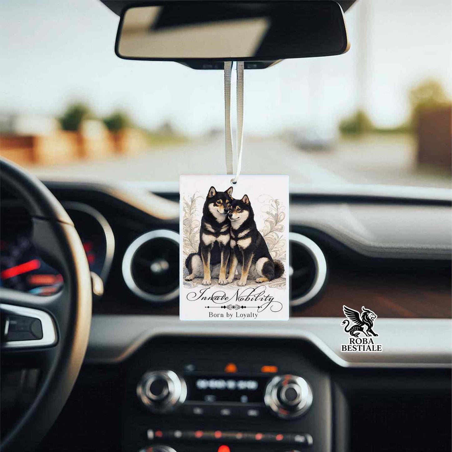 Profumatore NOBILITY - SHIBA INU Nero Focato - In Feltro, con cordino - 7,5 x 10 cm