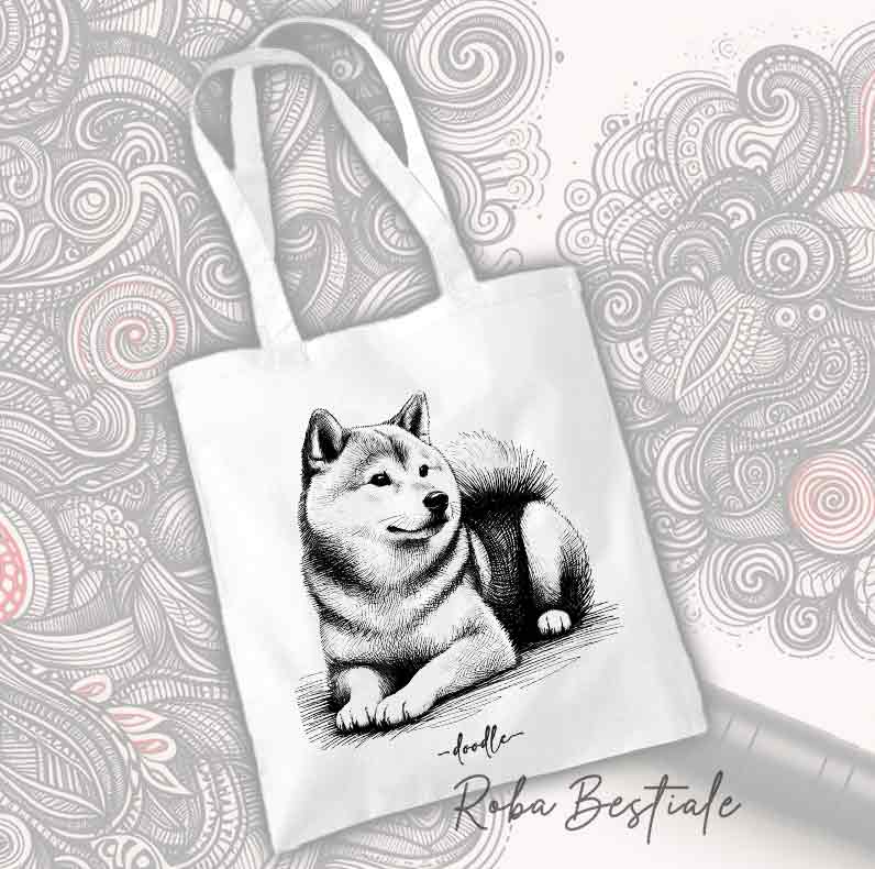 DOODLE Shopper - SHIBA INU Red