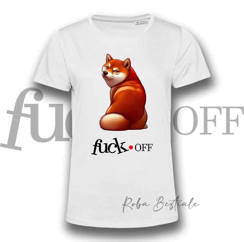T-Shirt F**K OFF - SHIBA INU Rosso - Bianca o Nera - Uomo o Donna - dalla XS alla 5XL