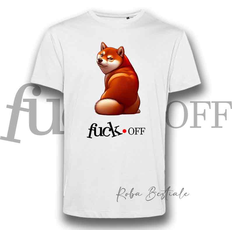 T-Shirt F**K OFF - SHIBA INU Rosso - Bianca o Nera - Uomo o Donna - dalla XS alla 5XL