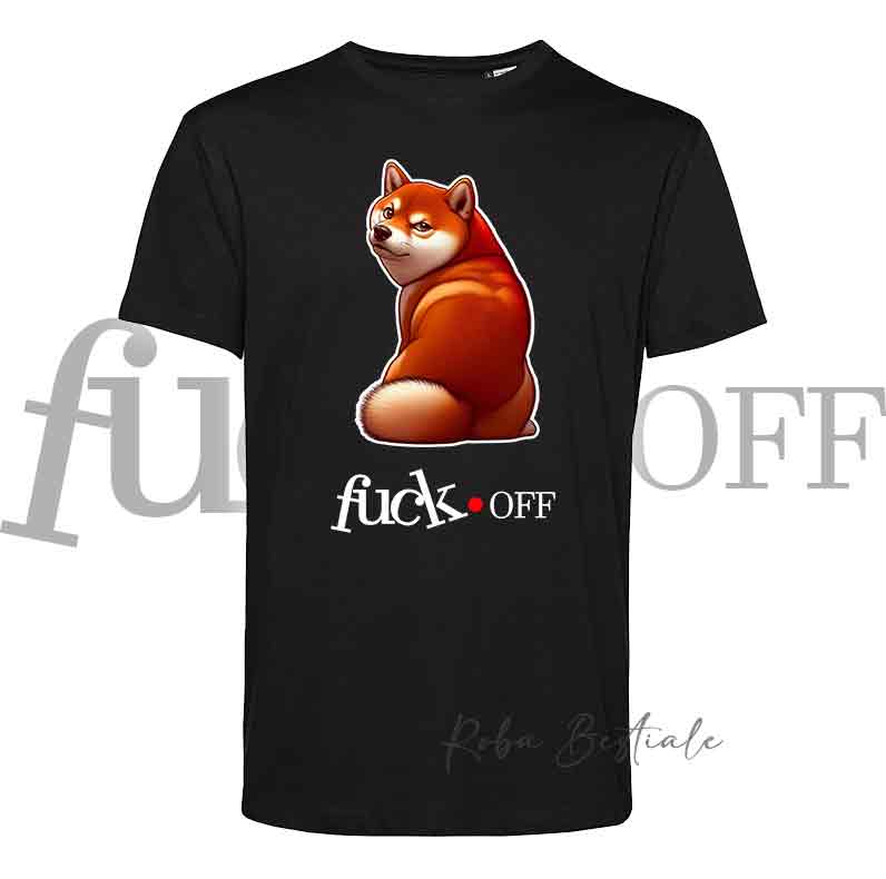 T-Shirt F**K OFF - SHIBA INU Rosso - Bianca o Nera - Uomo o Donna - dalla XS alla 5XL