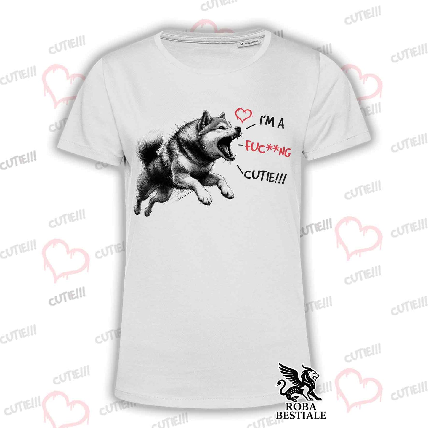 T-Shirt CUTIE - SHIBA INU Rosso - Bianca o Beige, da Uomo o da Donna - dalla XS alla 5XLL