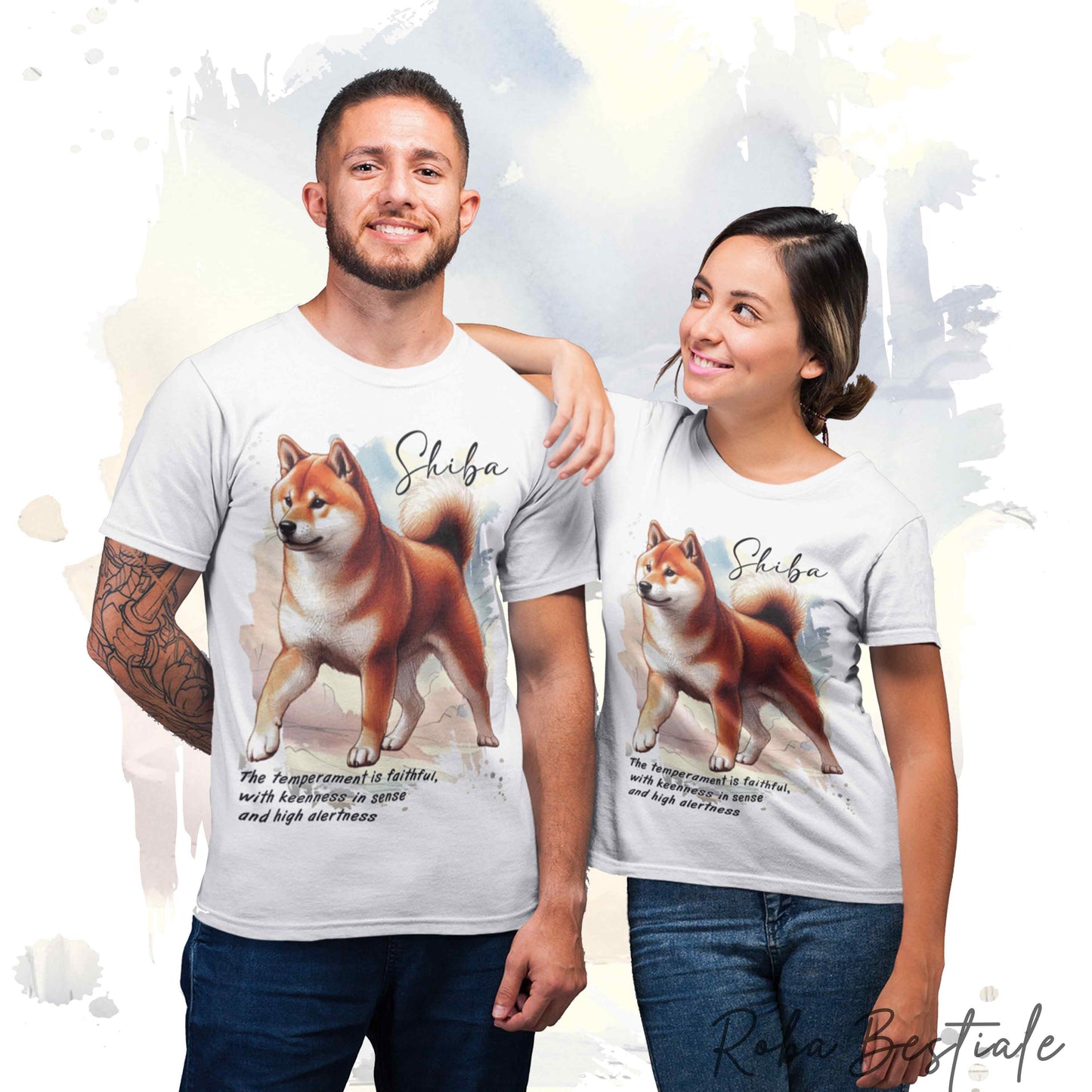 T-Shirt BEHAVIOR - SHIBA INU Rosso - Standard FCI - 100% Cotone - dalla XS alla 5XL