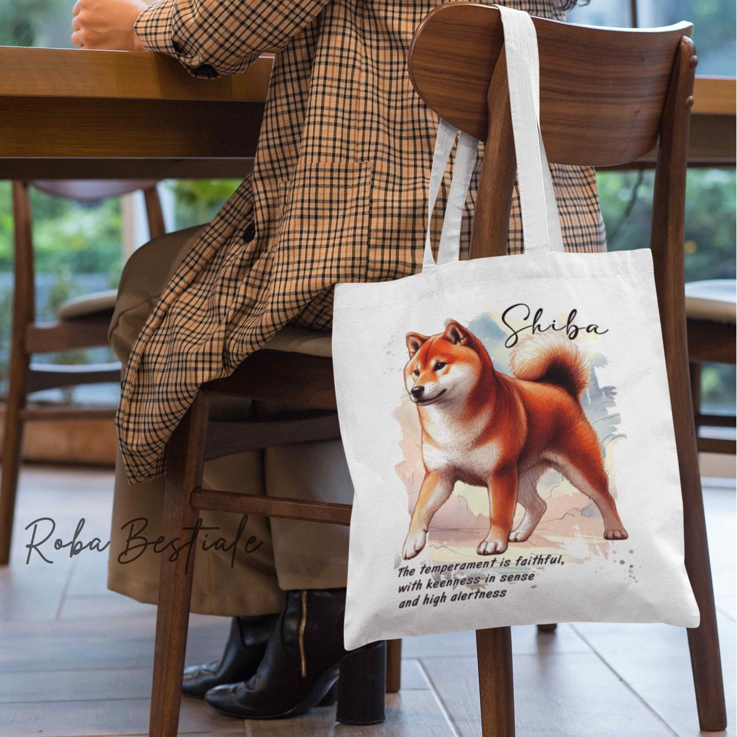 Shopper BEHAVIOR - SHIBA INU Rosso - Standard FCI - Diversi colori disponibili, 100% Cotone