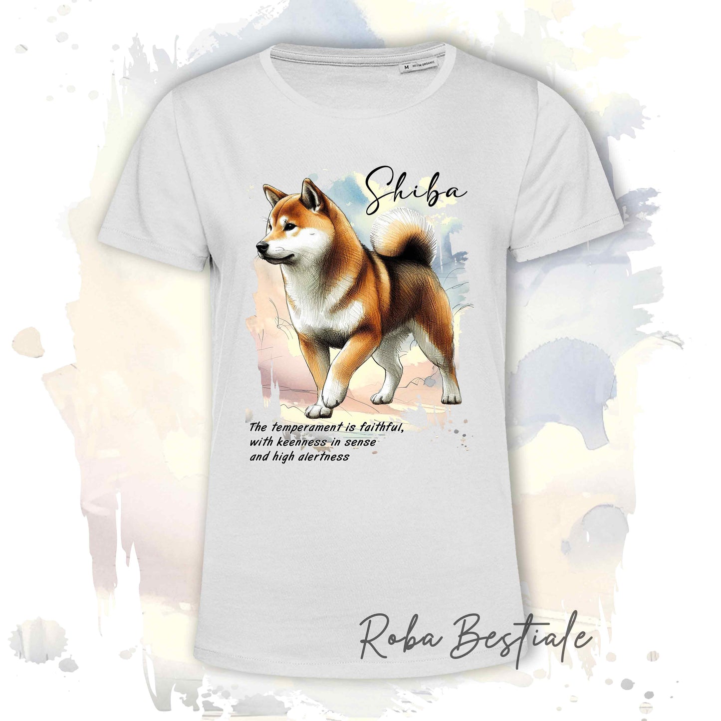T-Shirt BEHAVIOR - SHIBA INU Sesamo - Standard FCI - 100% Cotone - dalla XS alla 5XL