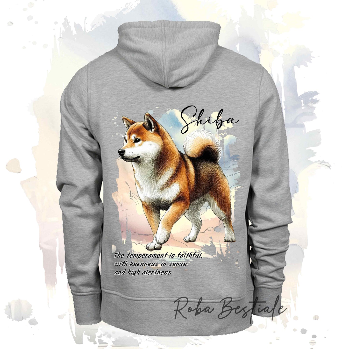 Felpa BEHAVIOR - SHIBA INU Sesamo - Standard FCI - Unisex - Grigia - dalla XS alla 3XL