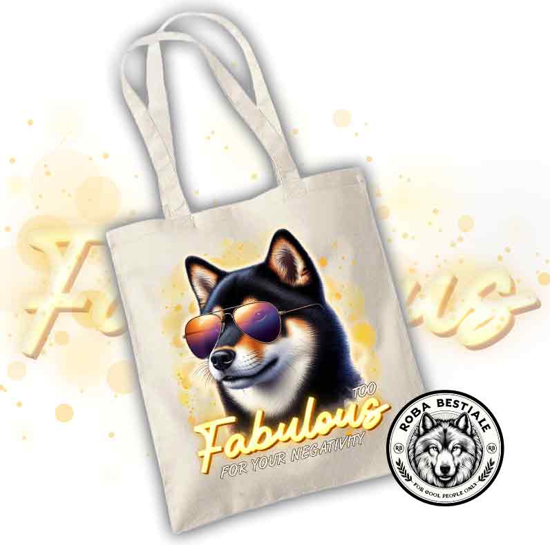 Shopper TOO FABULOUS - SHIBA INU Black Tricolor
