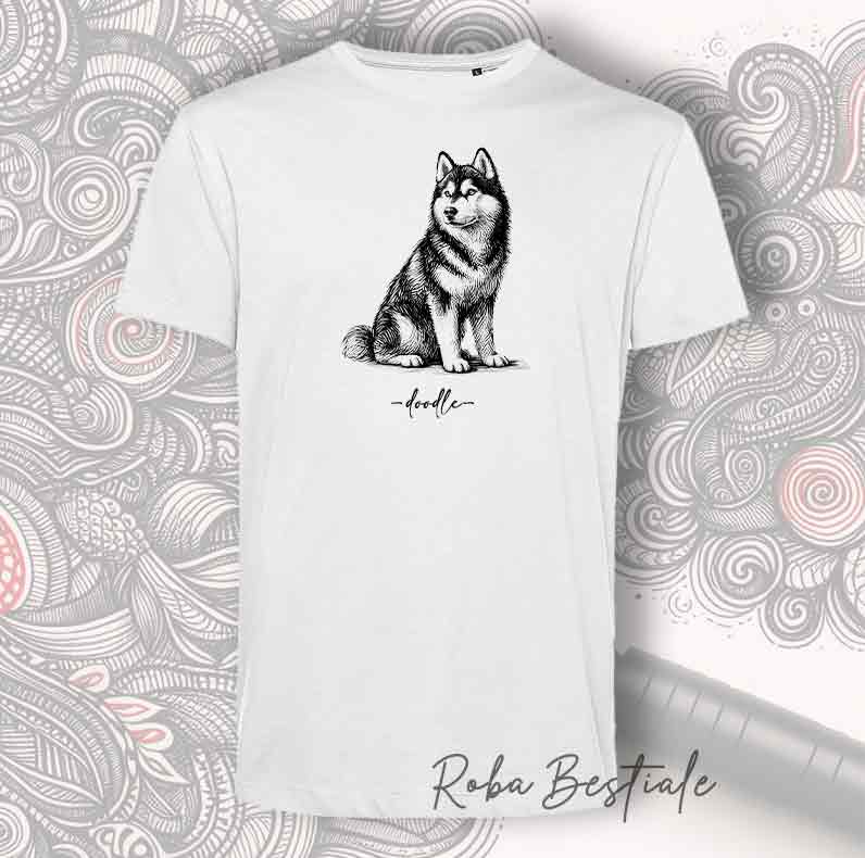 T-Shirt DOODLE - SIBERIAN HUSKY