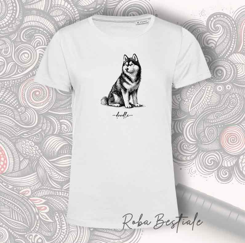 T-Shirt DOODLE - SIBERIAN HUSKY