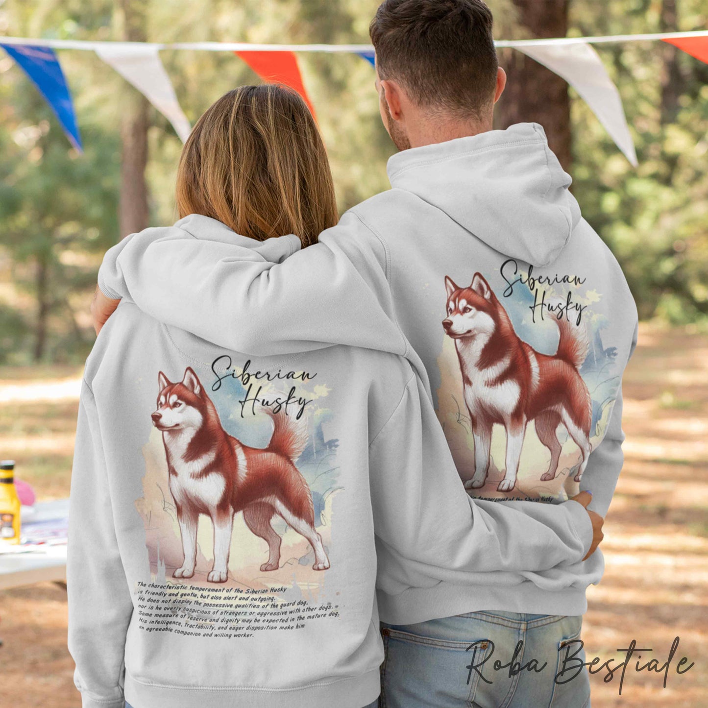 Felpa BEHAVIOR - SIBERIAN HUSKY Rosso - Standard FCI - Unisex - Grigia - dalla XS alla 3XL