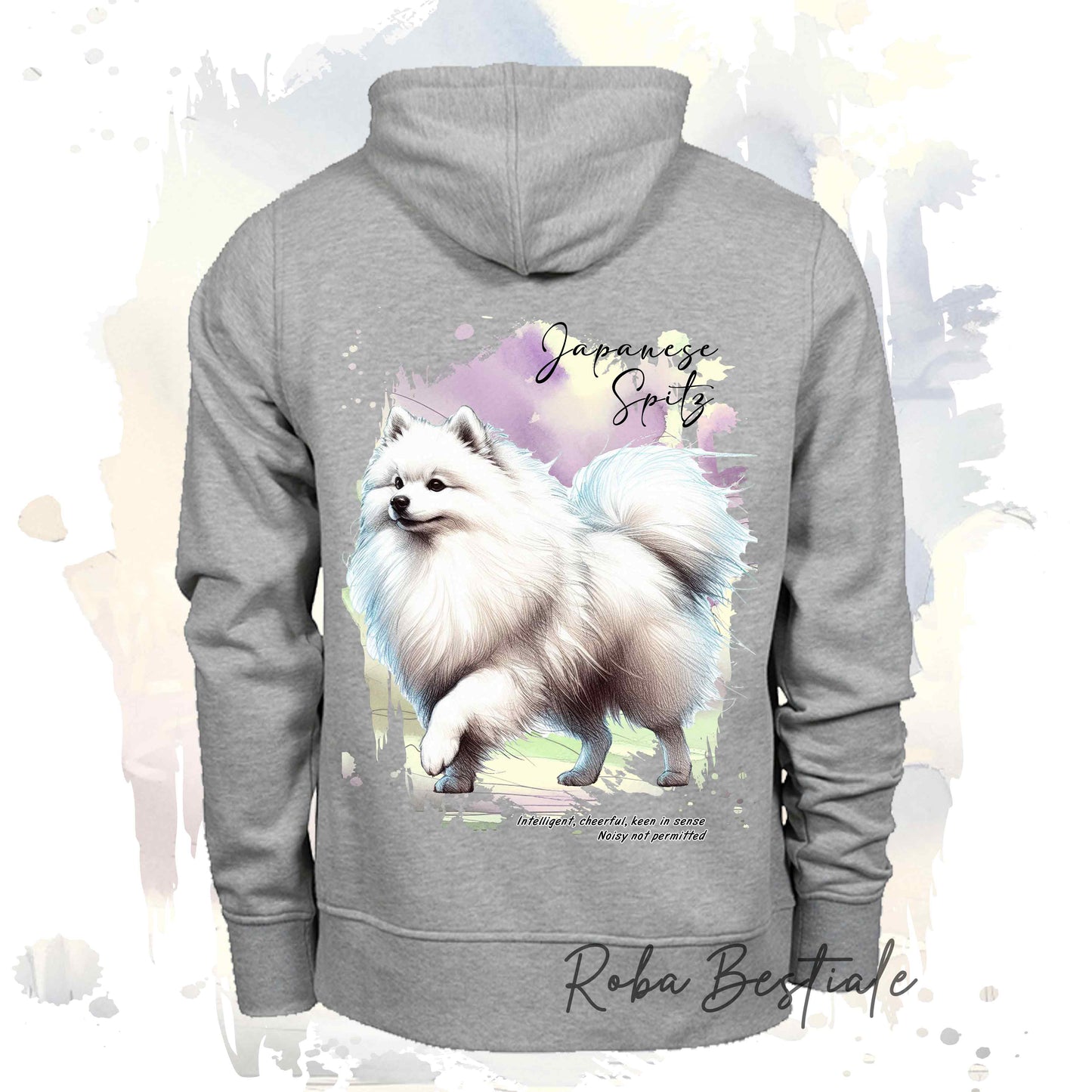 Felpa BEHAVIOR - SPITZ GIAPPONESE - Standard FCI - Unisex - Grigia - dalla XS alla 3XL