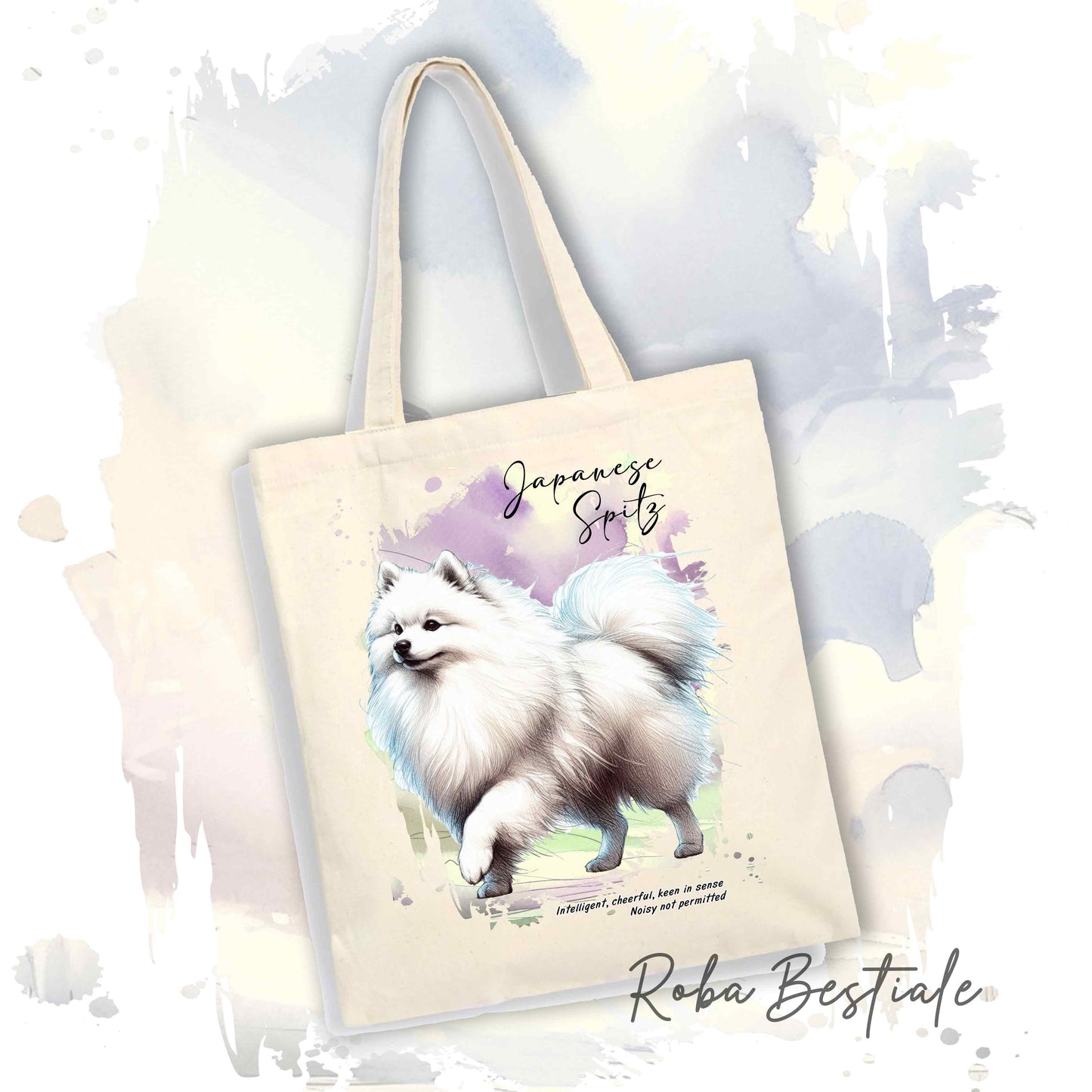 Shopper BEHAVIOR - SPITZ GIAPPONESE - Standard FCI - Diversi colori disponibili, 100% Cotone