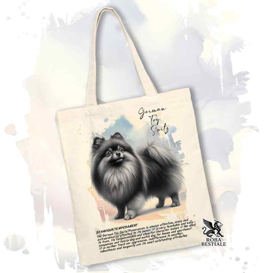 Tote Bag SPITZ TEDESCO NANO "Pomerania" Gririo - Collezione BEHAVIOR