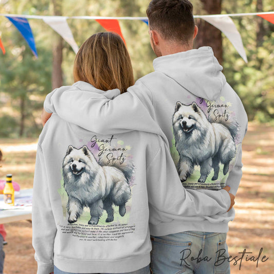 Felpa BEHAVIOR - SPITZ TEDESCO GRANDE Bianco - Standard FCI - Unisex - Grigia - dalla XS alla 3XL