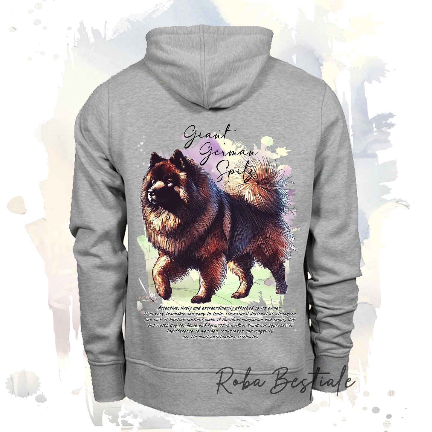 Felpa BEHAVIOR - SPITZ TEDESCO GRANDE Marrone - Standard FCI - Unisex - Grigia - dalla XS alla 3XL
