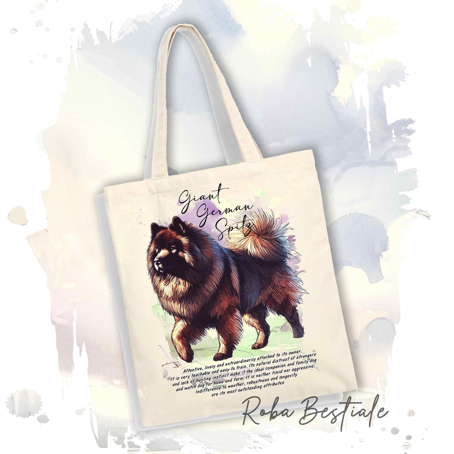 Shopper BEHAVIOR - SPITZ TEDESCO GRANDE Marrone - Standard FCI - Diversi colori disponibili, 100% Cotone