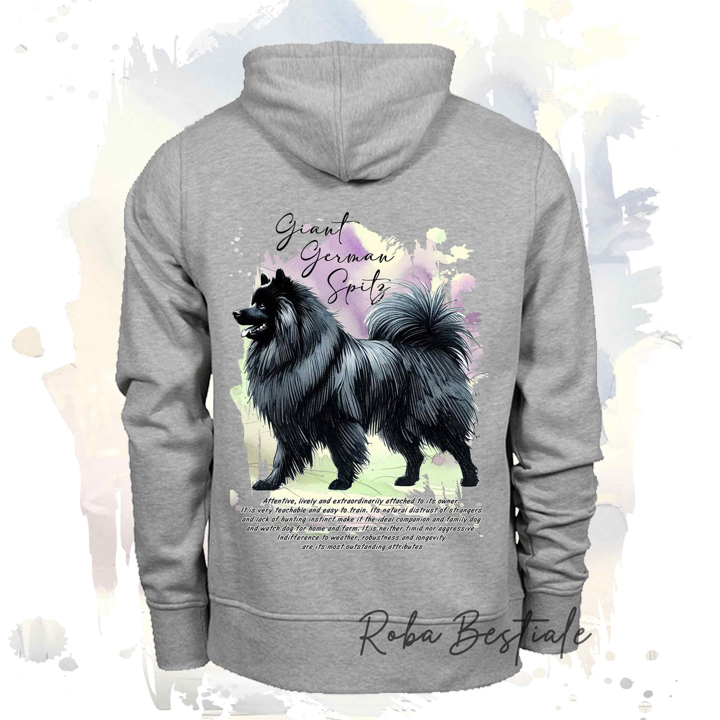 Felpa BEHAVIOR - SPITZ TEDESCO GRANDE Nero - Standard FCI - Unisex - Grigia - dalla XS alla 3XL