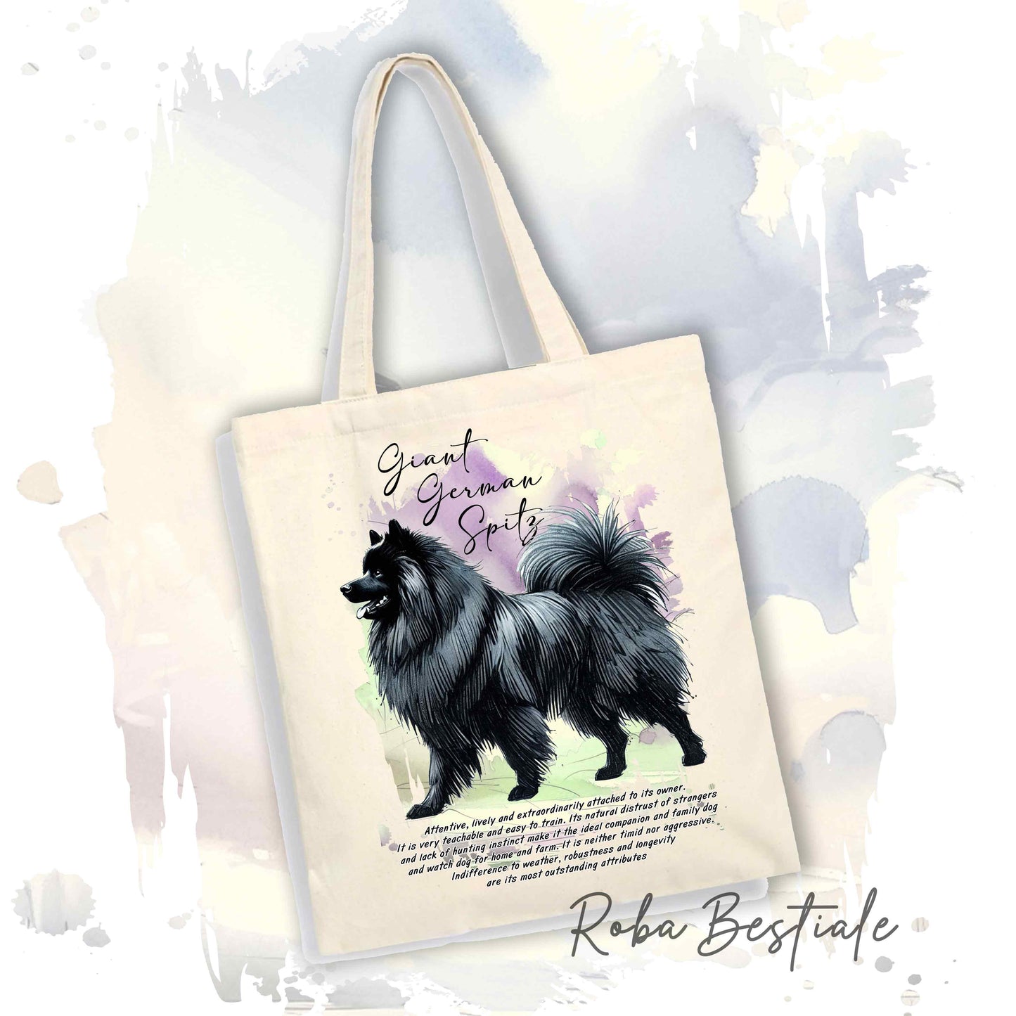 Shopper BEHAVIOR - SPITZ TEDESCO GRANDE Nero - Standard FCI - Diversi colori disponibili, 100% Cotone